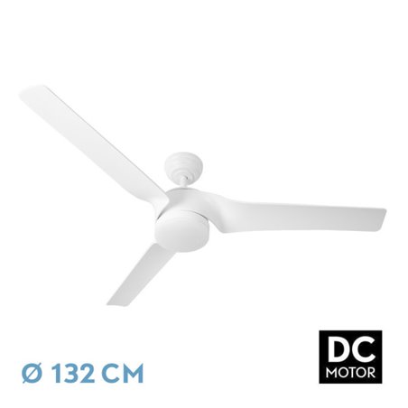 Ventilador Dc Montijo 24w Blanco 3aspas 6vel 132d 2424 Lm 3000-4000-6500k  Remoto+regulable Intensidad+temporizador+memoria