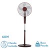 Ventilador De Pie Rayo Burdeos/ng.3 Vel.60w.5 Asp 43d C/ Remoto Y Temporizador 0,5h-7,5h