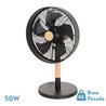 Ventilador Sobremesa Falcon Negro/haya 3vel.45w 5 Asp. Oscilante Y Rotatorio 59x35x28cm