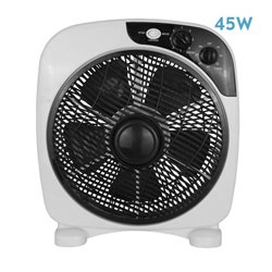 Ventilador Sobremesa Borja 45w Blanco/negro 3vel. 5 Aspas Temporizador 41x37,5x12,5cm