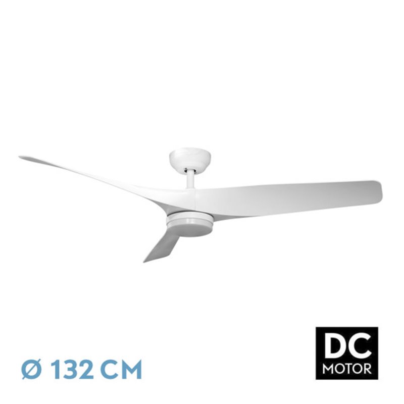 Ventilador Dc Niger 22w Blanco 3aspas 132d 6vel. Regulable Intensidad 2180lm 3000k,4000k,6000k Remoto+temporizador+memoria