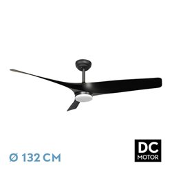 Ventilador Dc Niger 22w Negro 3aspas 132d 6vel. Regulable Intensidad 2180lm 3000k,4000k,6000k Remoto+temporizador+memoria