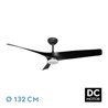 Ventilador Dc Niger 22w Negro 3aspas 132d 6vel. Regulable Intensidad 2180lm 3000k,4000k,6000k Remoto+temporizador+memoria