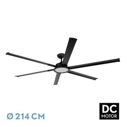 Ventilador Dc Almanzor 24w Negro 6asp.214d Regulable Intensidad 2950lm 3000k,4000k,6000k Remoto+ Temporizador+ Memoria