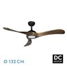 Ventilador Dc Castelo 18w Negro/roble 3aspas 132d Regulable Intensidad 2250lm 3000k,4000k,6000k Remoto+temporizador+memoria