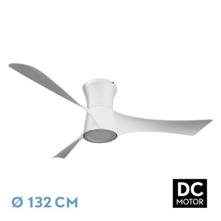 Ventilador Dc Tianas 18w Blanco 3aspas 132d Regulable Intensidad 2250lm 3000k,4000k,6000k Remoto+temporizador+memoria