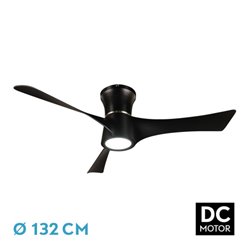 Ventilador Dc Tianas 18w Negro 3aspas 132d Regulable Intensidad 2250lm 3000k,4000k,6000k Remoto+temporizador+memoria