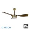 Ventilador Dc Estio 24w Cuero/roble 3aspas132d Regulable Intensidad 2650lm 3000k,4000k,6000k Remoto+temporizador+mamoria