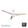 Ventilador Dc Captus 22w Blanco 3aspas Blanco/haya 132d Reg. Intensidad 2180lm 3000k,4000k,6000k Remoto+temporizador+memoria