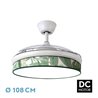 Ventilador Dc Moda 72w Blanco/hoja Verde 108d 3aspas 7200lm 3000k,4000k,6000k Remoto+memoria+temporizador