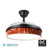 Ventilador Dc Moda 72w Negro/hoja Caldera 108d 3aspas 7200lm 3000k,4000k,6000k Remoto+memoria+temporizador