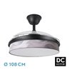 Ventilador Dc Moda 72w Negro/ola Gris 108d 3aspas 7200lm 3000k,4000k,6000k Remoto+memoria+temporizador