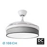 Ventilador Dc Moda 72w Blanco/surco Gris 108d 3aspas 7200lm 3000k,4000k,6000k Remoto+memoria+temporizador