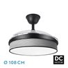 Ventilador Dc Moda 72w Negro/surco Gris 108d 3aspas 7200lm 3000k,4000k,6000k Remoto+memoria+temporizador