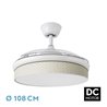 Ventilador Dc Moda 72w Blanco/cañizo Blanco 108d 3aspas 7200lm 3000k,4000k,6000k Remoto+memoria+temporizador