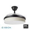 Ventilador Dc Moda 72w Negro/cañizo Blanco 108d 3aspas 7200lm 3000k,4000k,6000k Remoto+memoria+temporizador