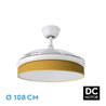 Ventilador Dc Moda 72w Blanco/amarillo 108d 3aspas 7200lm 3000-4000-6000k Remoto+memoria+temporizador