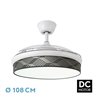 Ventilador Dc Moda 72w Blanco/tetris Gris 108d 3aspas 7200lm 3000-4000-6000k Remoto+ Memoria+ Temporizador