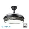 Ventilador Dc Moda 72w Negro/tetris Gris 108d 3aspas 7200lm 3000-4000-6000k Remoto+ Memoria+ Temporizador