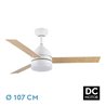 Ventilador Dc Legio 26w Blanco 3aspas Blanco/haya 107d 2950lm 3000-4000-6000k Remoto+memoria+temporizador