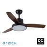 Ventilador Dc Kavala 48w Negro 3aspas Roble 112d 6velocidades 4078lm 3000-4000-6000k Remoto+memoria+temporizador