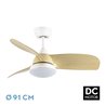 Ventilador Dc Atomo 24w Blanco 3aspas haya 91d 2640l 6vel 3000k,4000k,6000k Remoto+memoria+temporizador