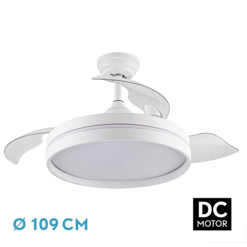 Ventilador Dc Nalon 72w Blanco 3aspas 109d 6vel 7200l 3000k,4500k,6000k Remoto+memoria+temporizador