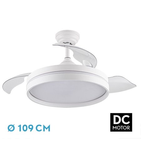 Ventilador Dc Nalon 72w Blanco 3aspas 109d 6vel 7200l 3000k,4500k,6000k Remoto+memoria+temporizador