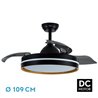 Ventilador Dc Nalon 72w Negro/madera Oscura 3aspas109d 7200lm 3000k,4500k,6000k Remoto+memoria+temporizador