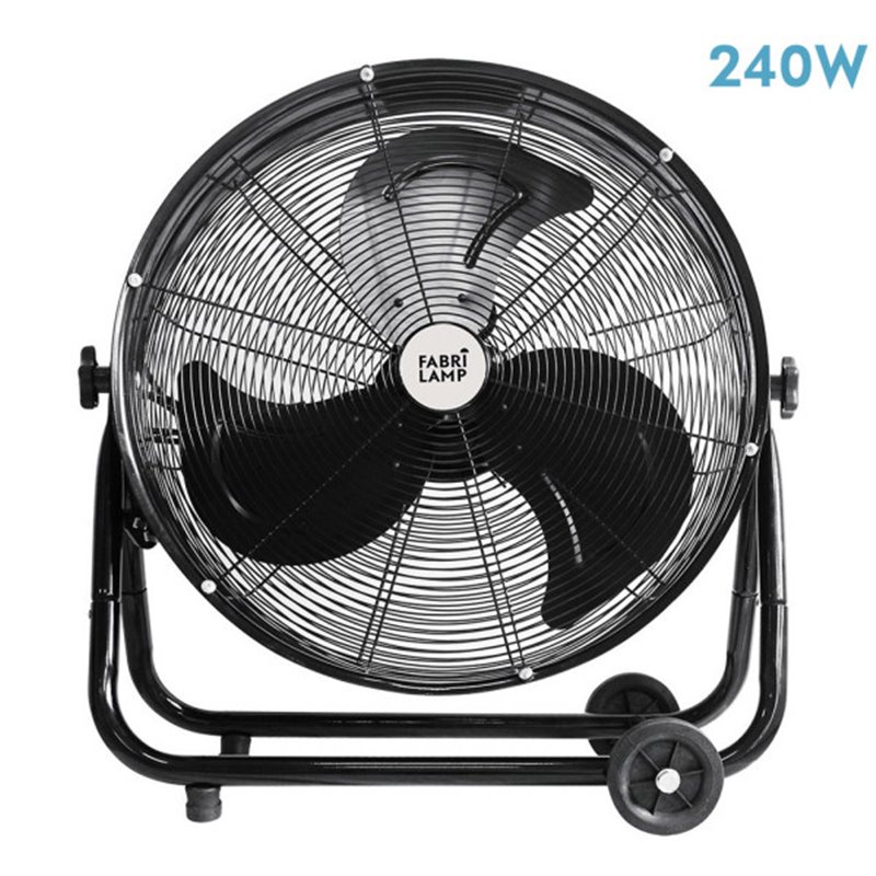 Ventilador Industrial Poniente 240w Negro 85x86x41,5 Cm 3 Velocidades Orientable C/ruedas