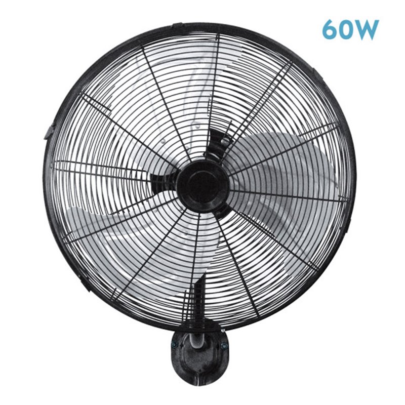 Ventilador Pared Arrecife 60w Negro/plata 40d  3 Velocidades Orientable Y Oscilante