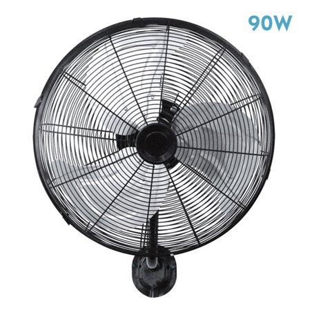 Ventilador Pared Arrecife 90w Negro/plata 45d  3 Velocidades Orientable Y Oscilante