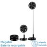 Ventilador DC Portatil Galan Negro 10w 3vel Bateria Regx20x20cm Plegable+remoto+temporizador