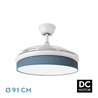 Ventilador Dc Moda 72w Blanco/azul 91d 3aspas 7200lm 3000-4000-6000k Remoto+ Memoria+ Temporizador