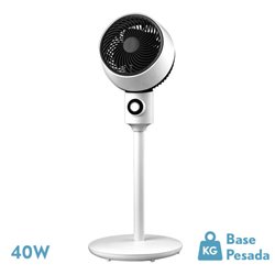 Ventilador De Pie Ozono Blanco/negro 3 Vel.40w 3aspas Orientable, Fijo Y Rotatorio 86x34x34cm