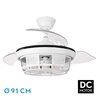 Ventilador Dc Tornado Blanco 3xe27 91d 3aspas Desplegables 6velocidades C/remoto Y Temporizador