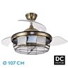 Ventilador Dc Tornado Cuero 5xe27 107d 3aspas Desplegables 6velocidades C/remoto Y Temporizador