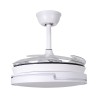 Ventilador DC ROBIN MINI blanco, 4 aspas retráctiles, 48W LED 3000|4000|6000K, Al.35xD.91/40cm