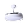 Ventilador DC KIGALI MINI blanco/blanco, 4aspas retráctiles, 48W LED 3000|4000|6000K Al.35xD.91/40cm