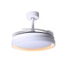 Ventilador DC KIGALI MINI blanco/oro, 4 aspas retráctiles, 48W LED 3000|4000|6000K, Al.35xD.91/40cm