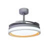 Ventilador DC KIGALI MINI blanco/oro, 4 aspas retráctiles, 48W LED 3000|4000|6000K, Al.35xD.91/40cm