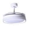 Ventilador DC KIGALI blanco/blanco, 4 aspas retráctiles, 72W LED 3000|4000|6000K, Al.35xD.108/50cm