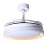 Ventilador DC KIGALI blanco/oro, 4 aspas retráctiles, 72W LED 3000|4000|6000K, Al.35xD.108/50cm