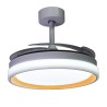 Ventilador DC KIGALI blanco/oro, 4 aspas retráctiles, 72W LED 3000|4000|6000K, Al.35xD.108/50cm