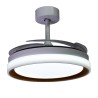 Ventilador DC KIGALI blanco/marrón, 4 aspas retráctiles, 72W LED 3000|4000|6000K, Al.35xD.108/50cm