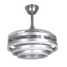 Ventilador DC SFERA niquel, 4 aspas retráctiles, 72W LED 3000|4000|6000K, Al.45xD.108/50cm