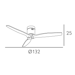 Ventilador Dc Aguilon Cuero 3 Aspas Roble 6 Velocidades Sin Luz Remoto Y Temporiz.132d