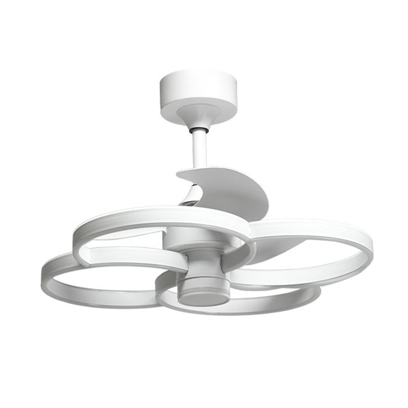 Ventilador DC TREBOL blanco, 3 aspas, 125W+125W LED 3000|4000|6000K, Al.45xD.60cm