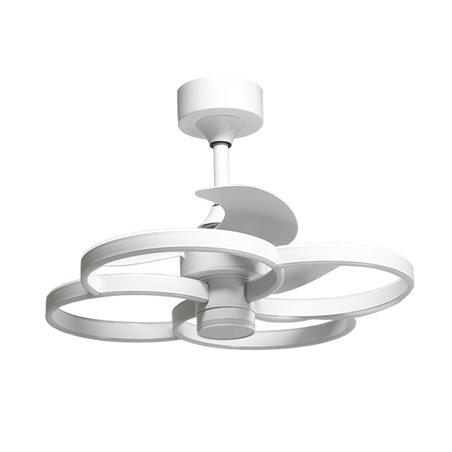 Ventilador DC TREBOL blanco, 3 aspas, 125W+125W LED 3000|4000|6000K, Al.45xD.60cm