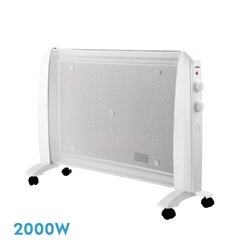 Radiador De Mica Abrigo 2000w 1elemento Blanco 2potencias  Antivuelco,ruedas,termostato Reg.54x79x27cm